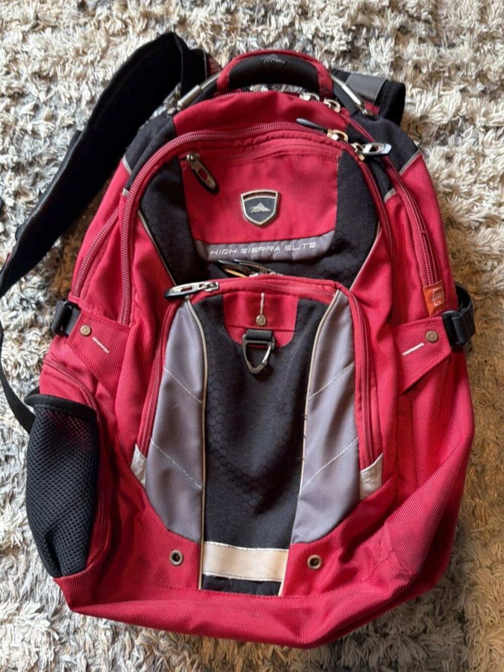 HIGH SIERRA Elite Hiking Backpack Airflow System Gray & Red